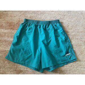 Vintage Unisex Adidas Equipment Teal Nylon Shorts Sz D7/F46 Elastic Waist